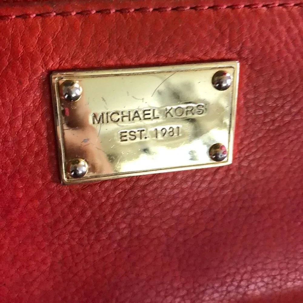 Michael Kors Red leather zip around wallet